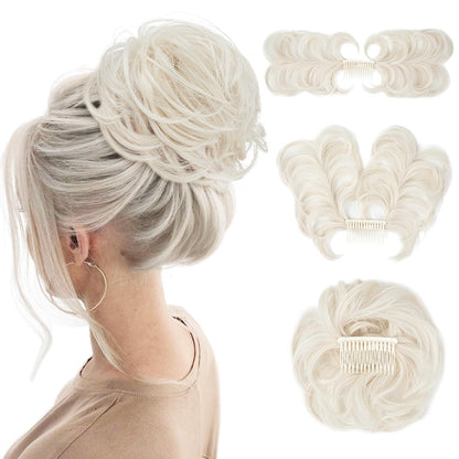 Messy Bun Hair Piece Side Comb Clip in Hair Bun Hairpiece