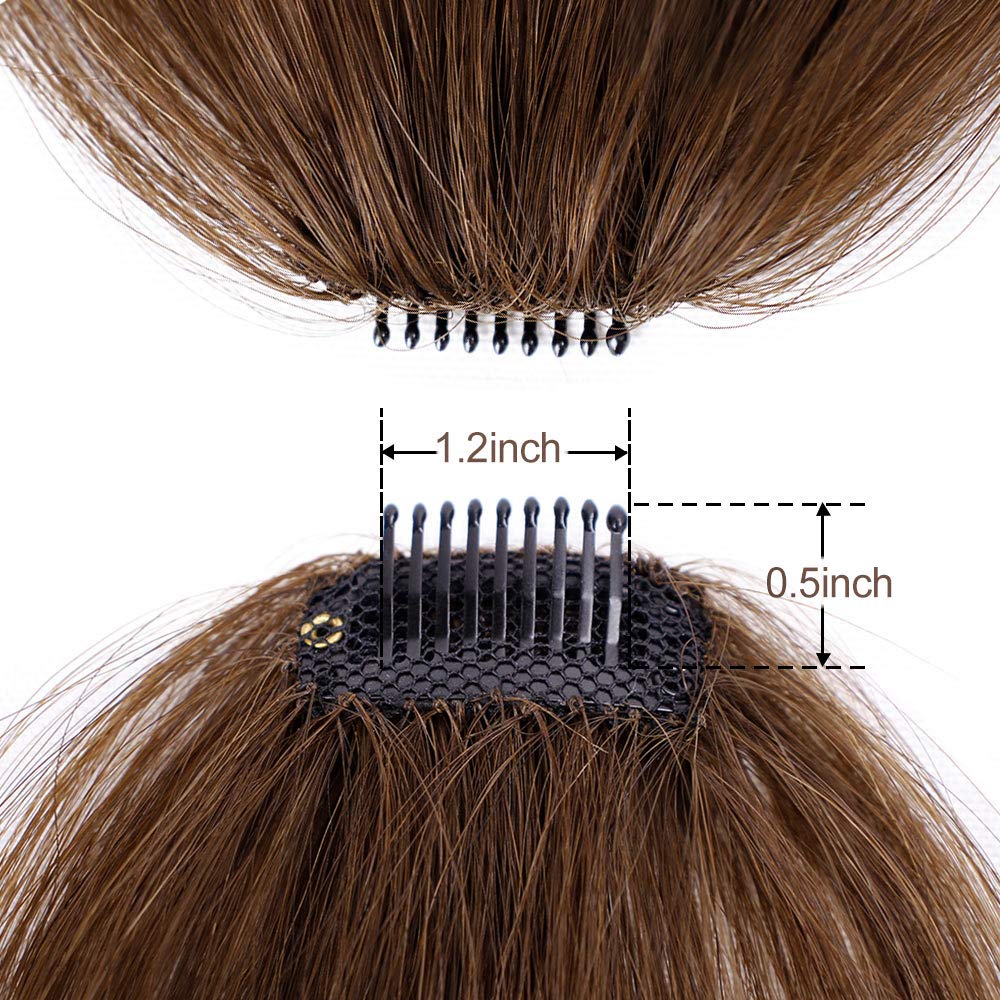 100% Human Hair Clip in Air Bangs