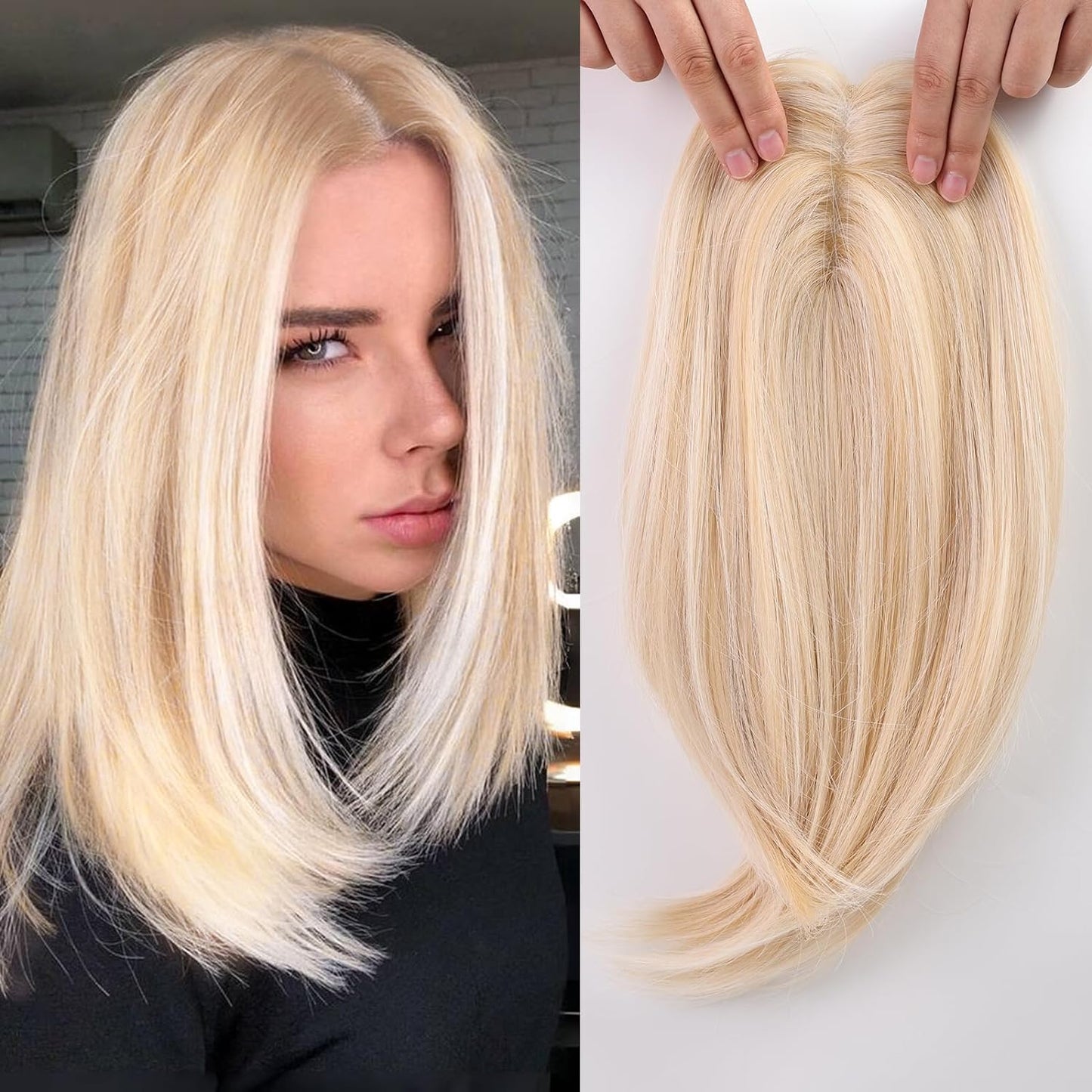 Rachel - 100% Human Hair 14 Inch Hair Toppers for Women Hair Pieces