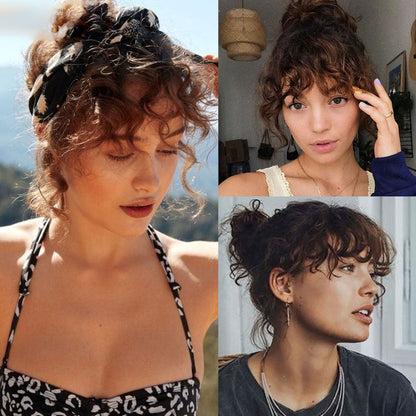 100% Human Hair curly hair air bangs