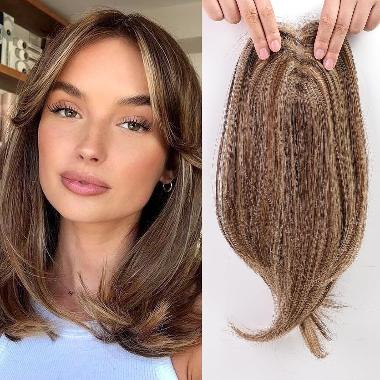 Rachel - 100% Human Hair 14 Inch Hair Toppers for Women Hair Pieces