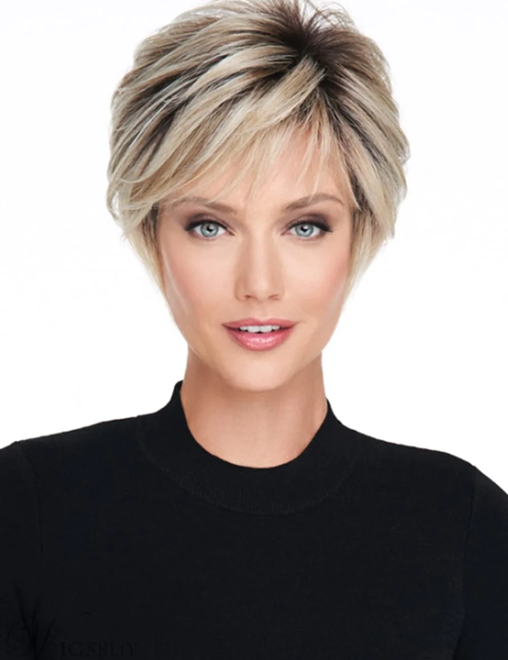 Harriet - Short  Blonde Pixie Cut Wigs for White Women Dark Brown Ombre Blonde