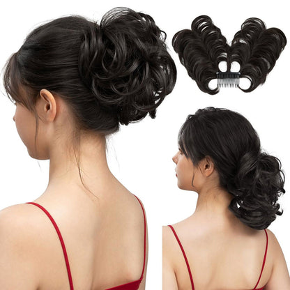 Messy Bun Hair Piece Side Comb Clip in Hair Bun Hairpiece