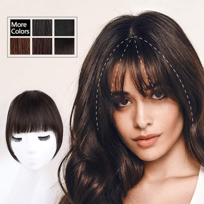 100% Human Hair Clip in Air Bangs