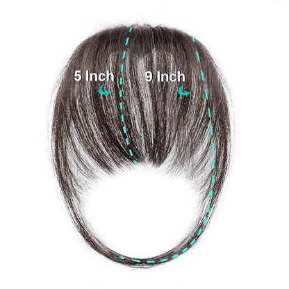 100% Human Hair Clip in Air Bangs