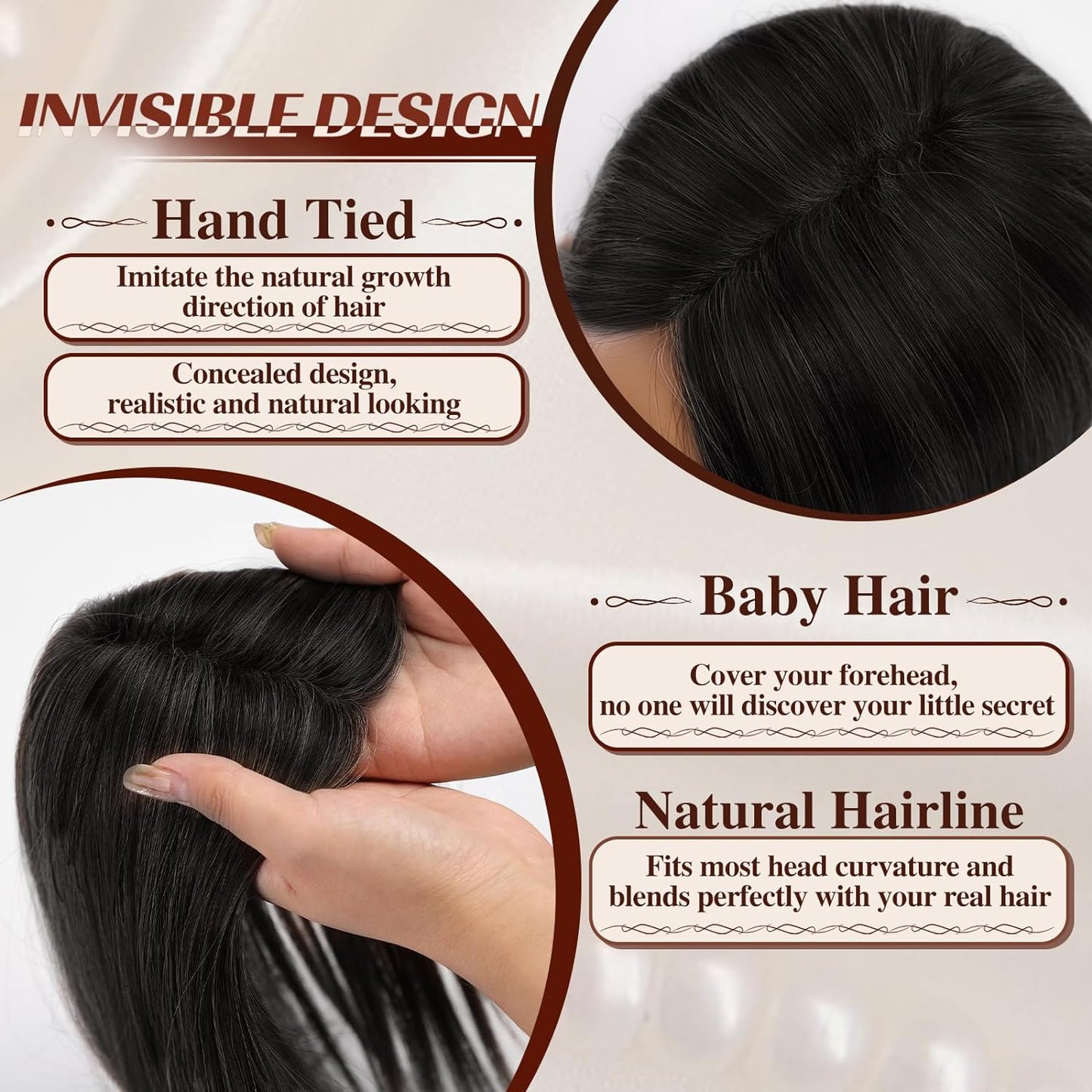 Rachel - 100% Human Hair 14 Inch Hair Toppers for Women Hair Pieces