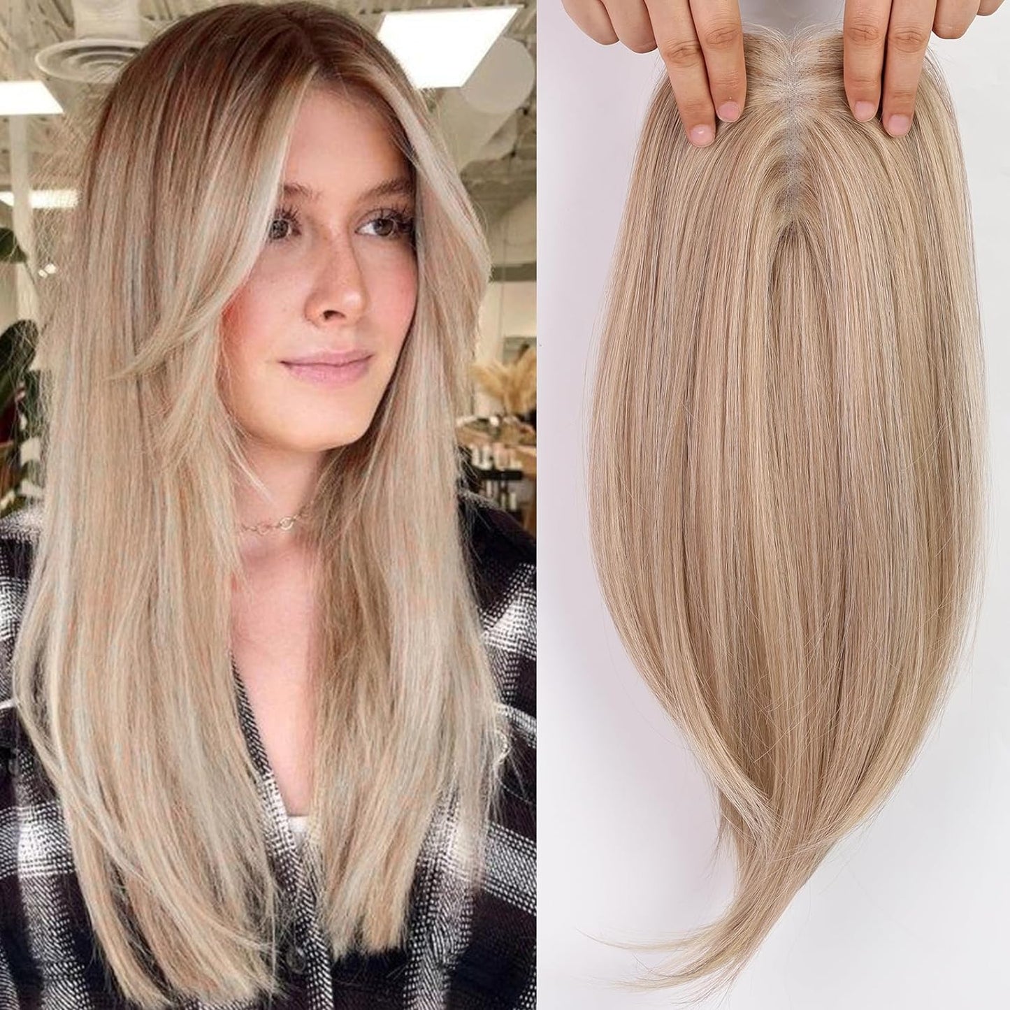 Rachel - 100% Human Hair 14 Inch Hair Toppers for Women Hair Pieces