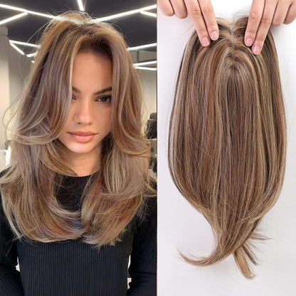 Rachel - 100% Human Hair 14 Inch Hair Toppers for Women Hair Pieces