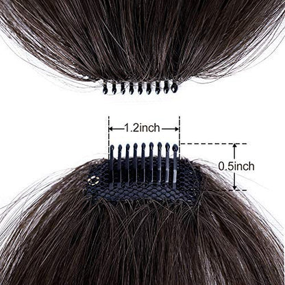 100% Human Hair Clip in Air Bangs