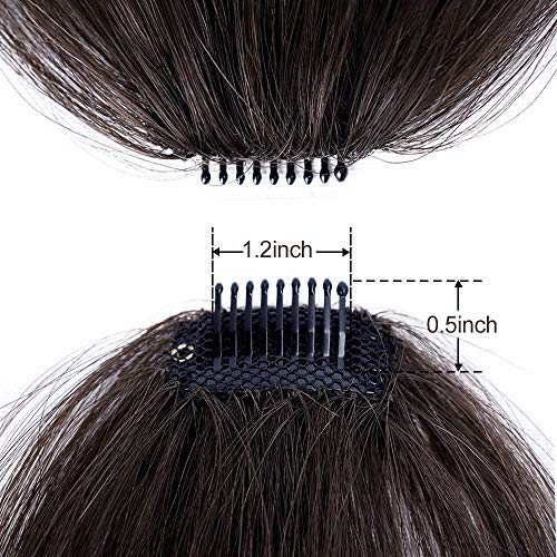 100% Human Hair Clip in Air Bangs