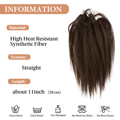 Messy ponytail clip extends hair