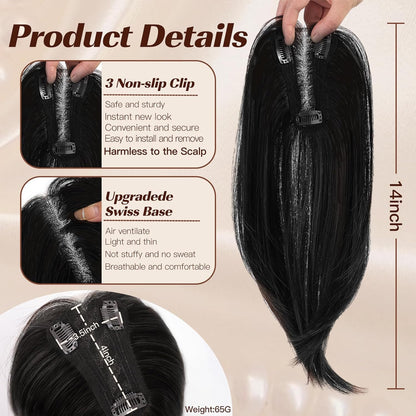 Rachel - 100% Human Hair 14 Inch Hair Toppers for Women Hair Pieces