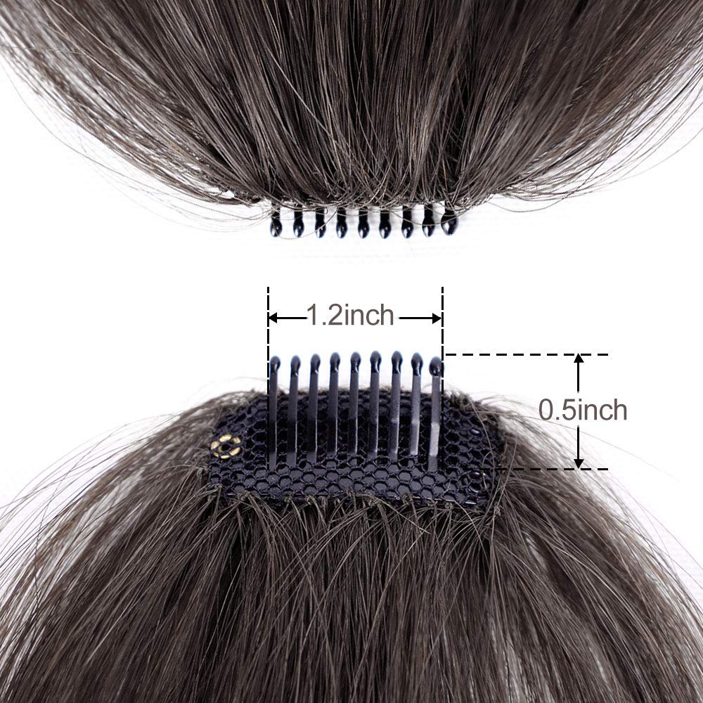 100% Human Hair Clip in Air Bangs