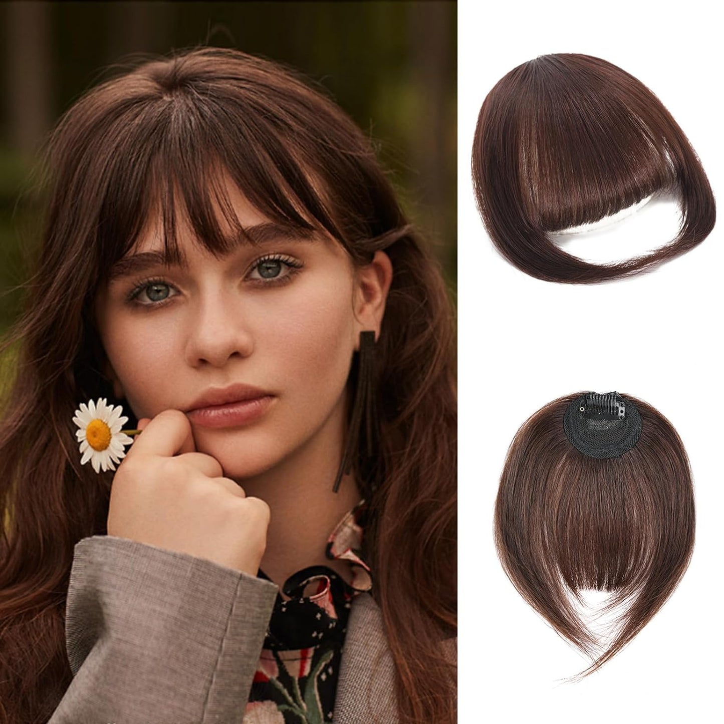 Clip in Bangs-100% human hair French Bangs in hair pieces