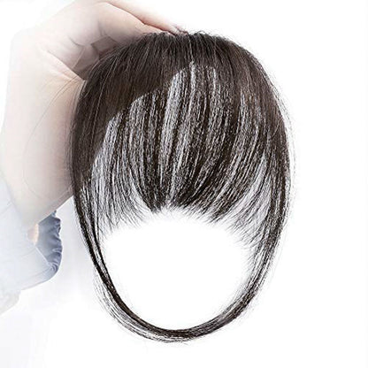 100% Human Hair Clip in Air Bangs