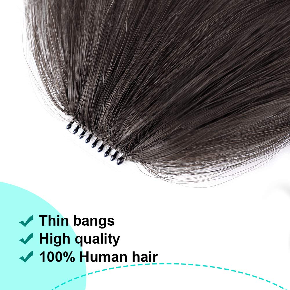 100% Human Hair Clip in Air Bangs