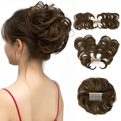 Messy Bun Hair Piece Side Comb Clip in Hair Bun Hairpiece