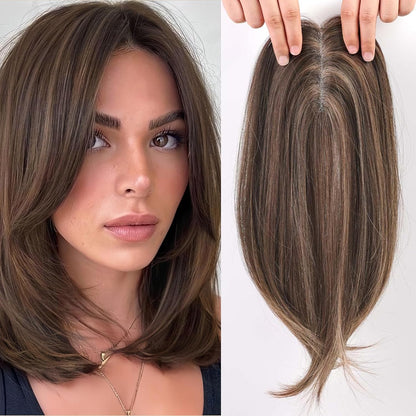 Rachel - 100% Human Hair 14 Inch Hair Toppers for Women Hair Pieces