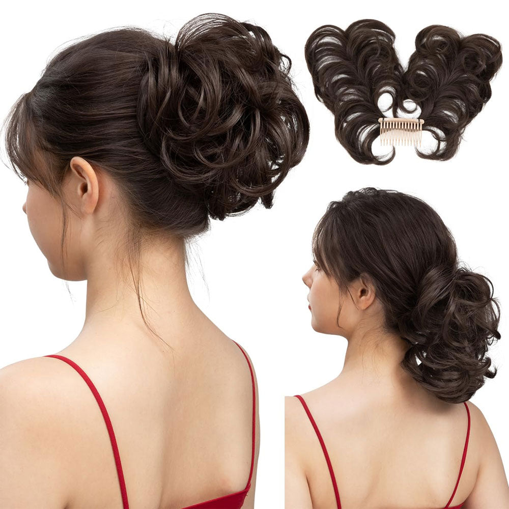 Messy Bun Hair Piece Side Comb Clip in Hair Bun Hairpiece
