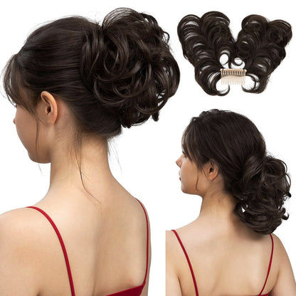 Messy Bun Hair Piece Side Comb Clip in Hair Bun Hairpiece