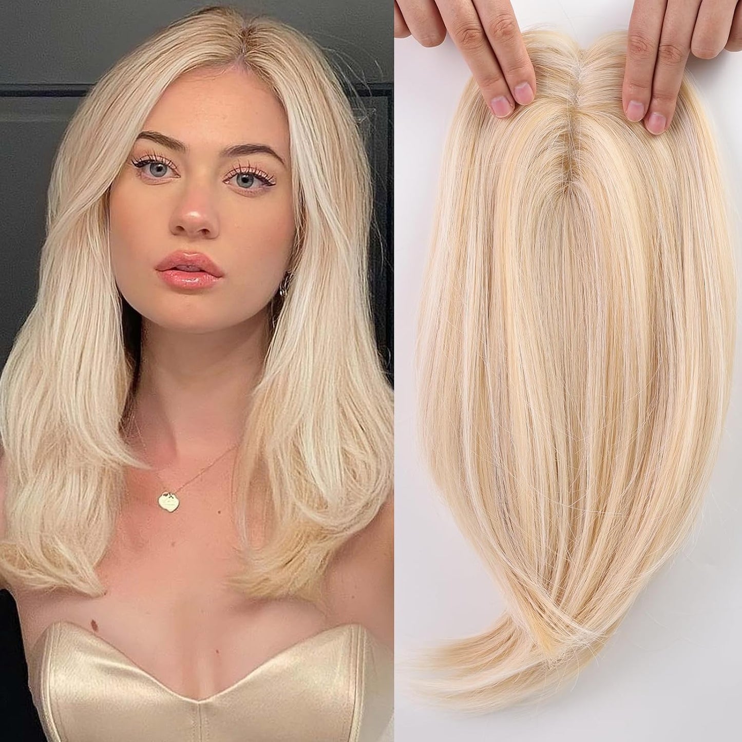 Rachel - 100% Human Hair 14 Inch Hair Toppers for Women Hair Pieces