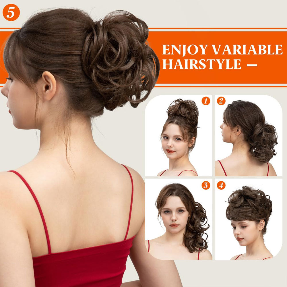 Messy Bun Hair Piece Side Comb Clip in Hair Bun Hairpiece