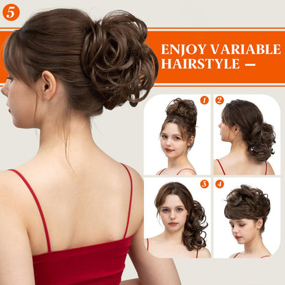 Messy Bun Hair Piece Side Comb Clip in Hair Bun Hairpiece