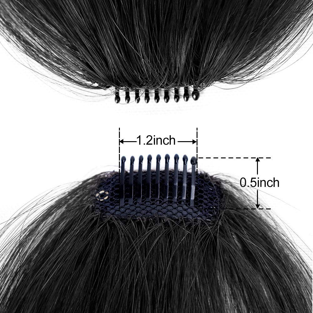 100% Human Hair Clip in Air Bangs