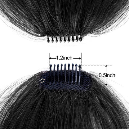 100% Human Hair Clip in Air Bangs