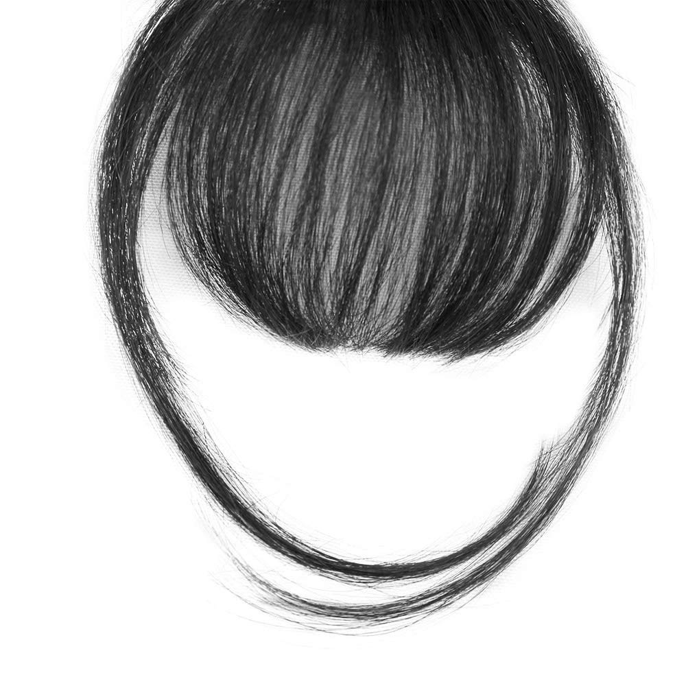 100% Human Hair Clip in Air Bangs