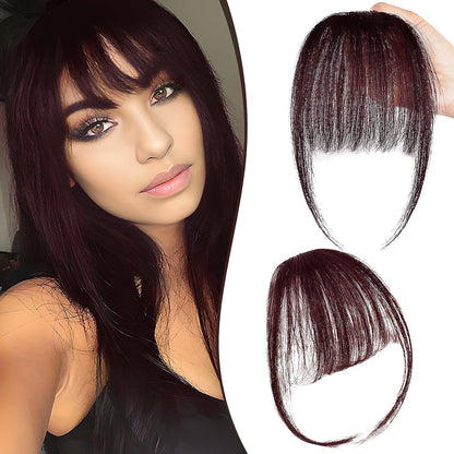 100% Human Hair Clip in Air Bangs