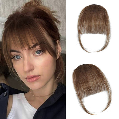 100% Human Hair Clip in Air Bangs