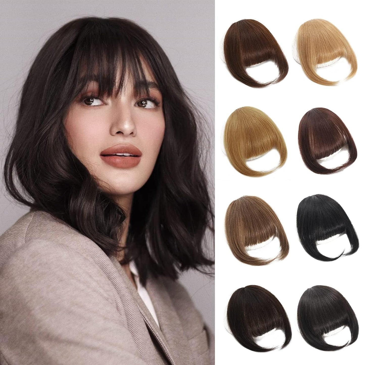 Clip in Bangs-100% human hair French Bangs in hair pieces