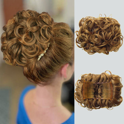 Short Messy Curly Dish Hair Bun Extension