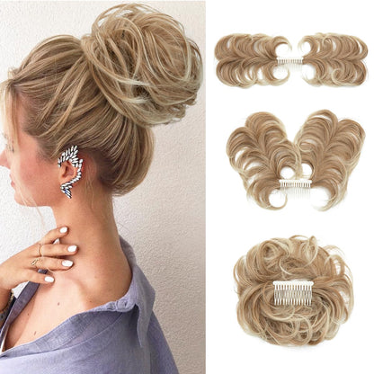 Messy Bun Hair Piece Side Comb Clip in Hair Bun Hairpiece
