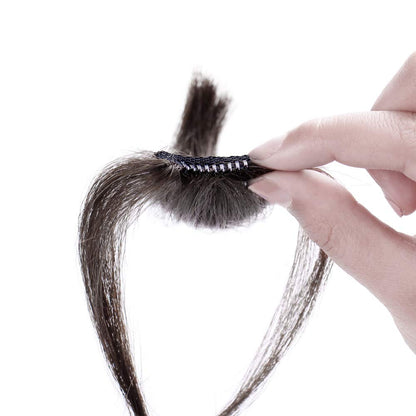 100% Human Hair Clip in Air Bangs
