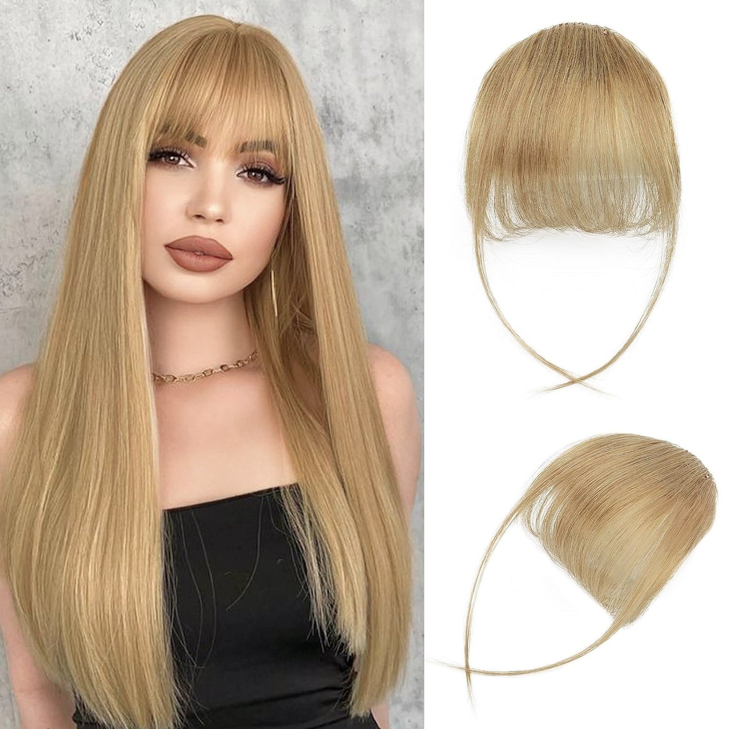 100% Human Hair Clip in Air Bangs