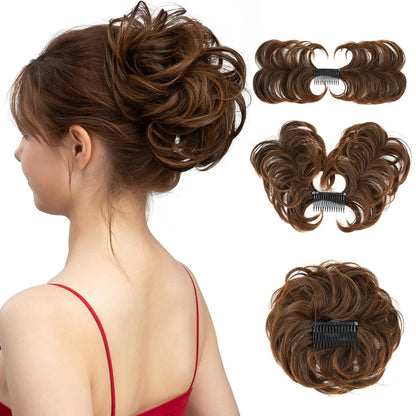 Messy Bun Hair Piece Side Comb Clip in Hair Bun Hairpiece