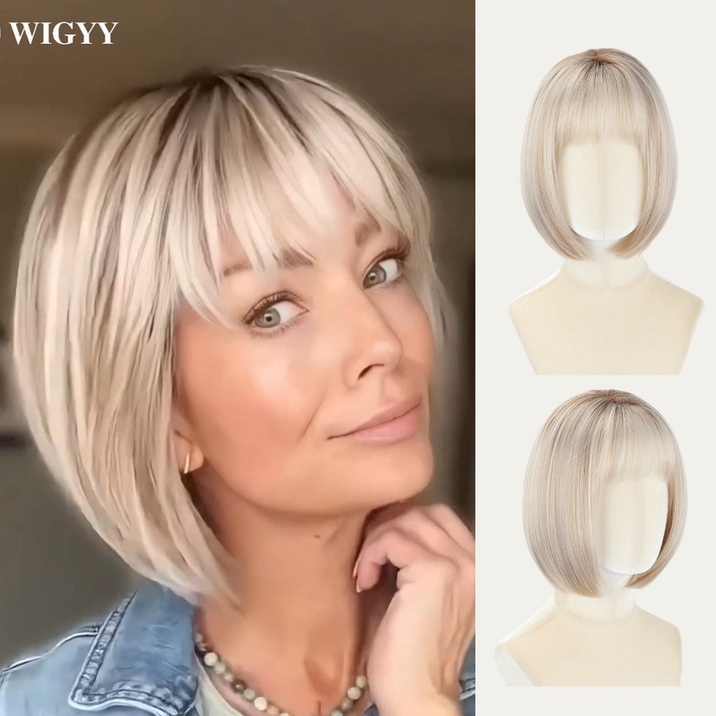 Perla - Wigyy Bob Elegant Wig with Bang