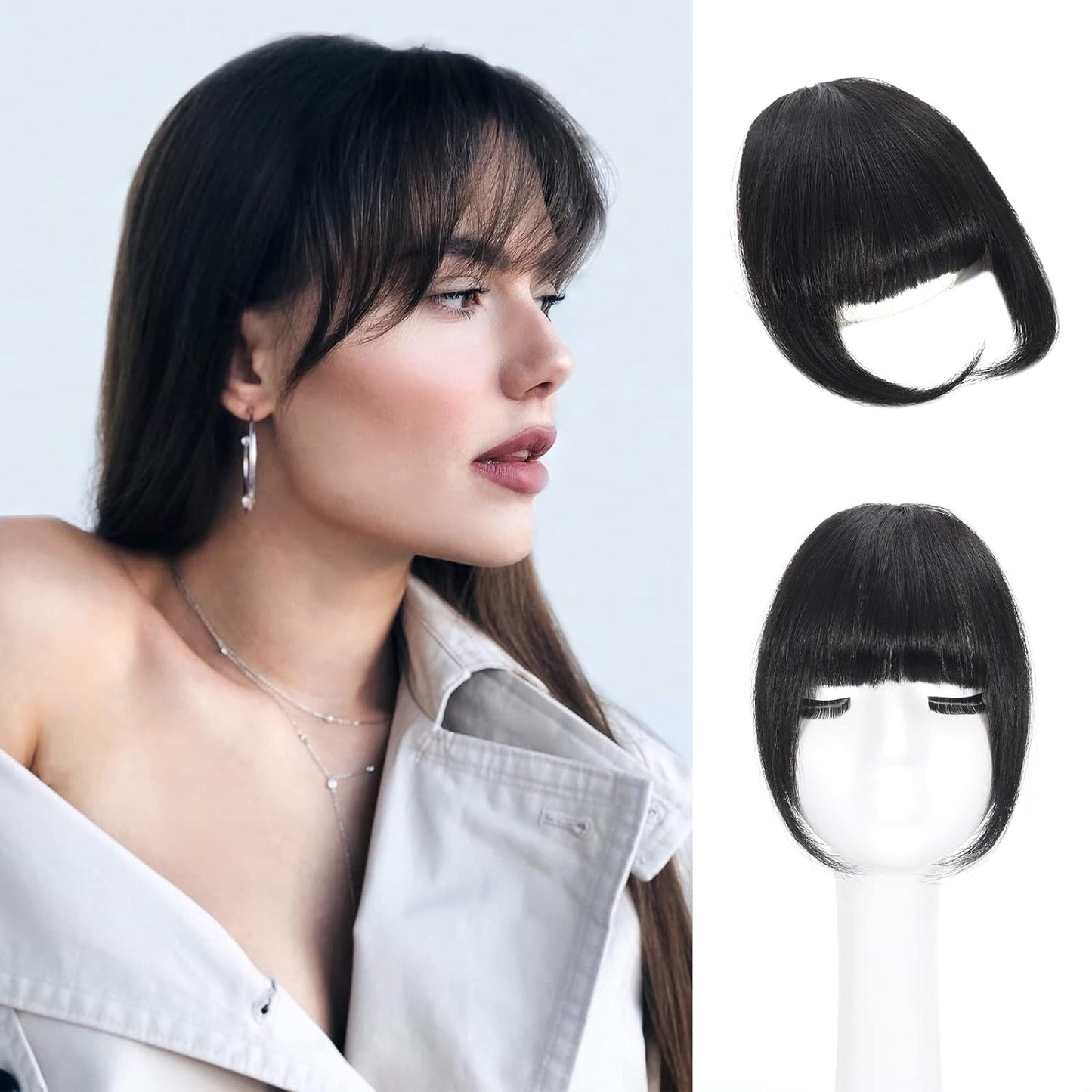 Clip in Bangs-100% human hair French Bangs in hair pieces