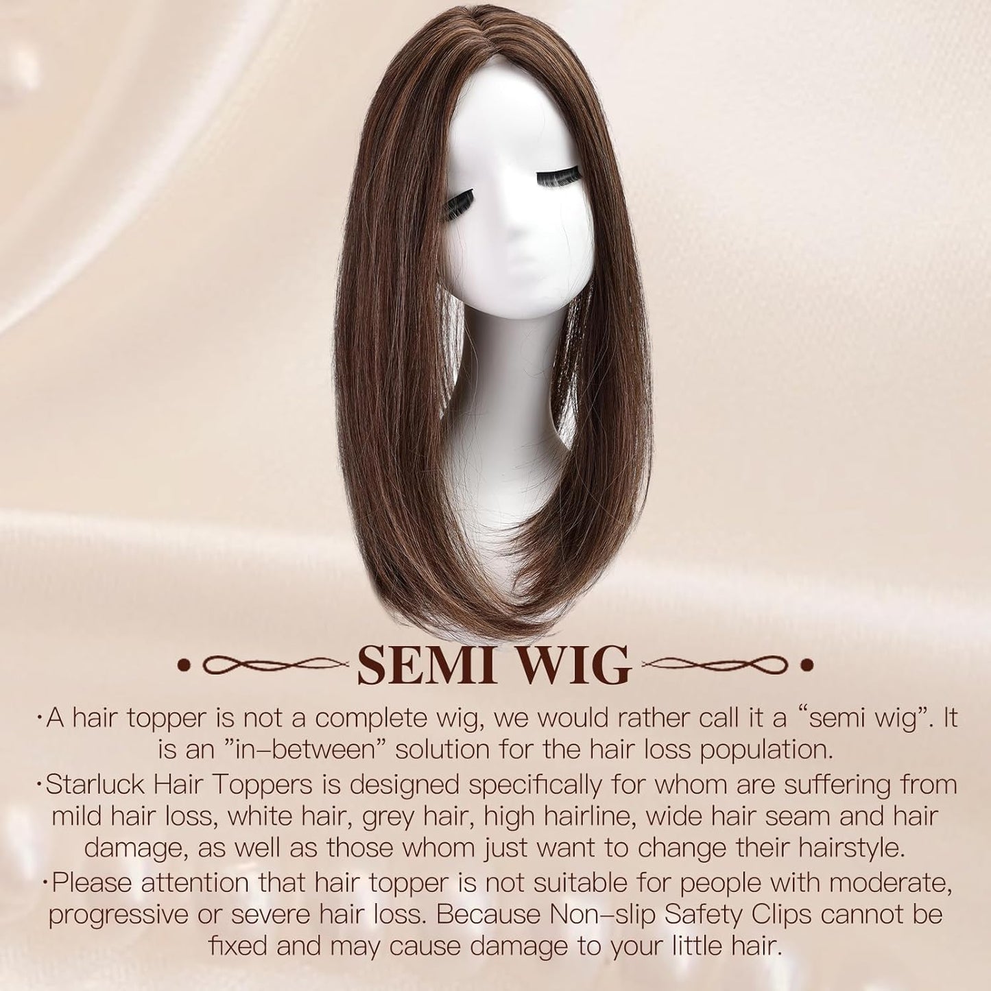 Rachel - 100% Human Hair 14 Inch Hair Toppers for Women Hair Pieces