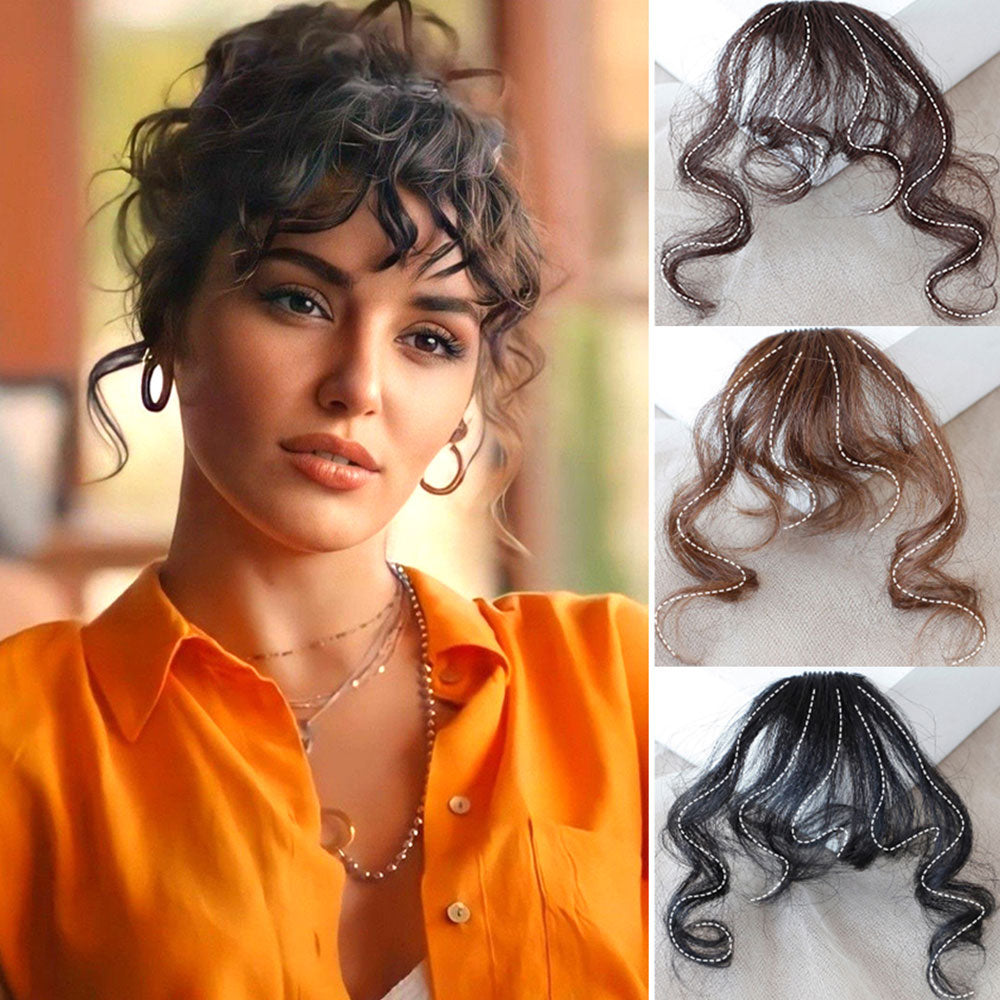100% Human Hair curly hair air bangs