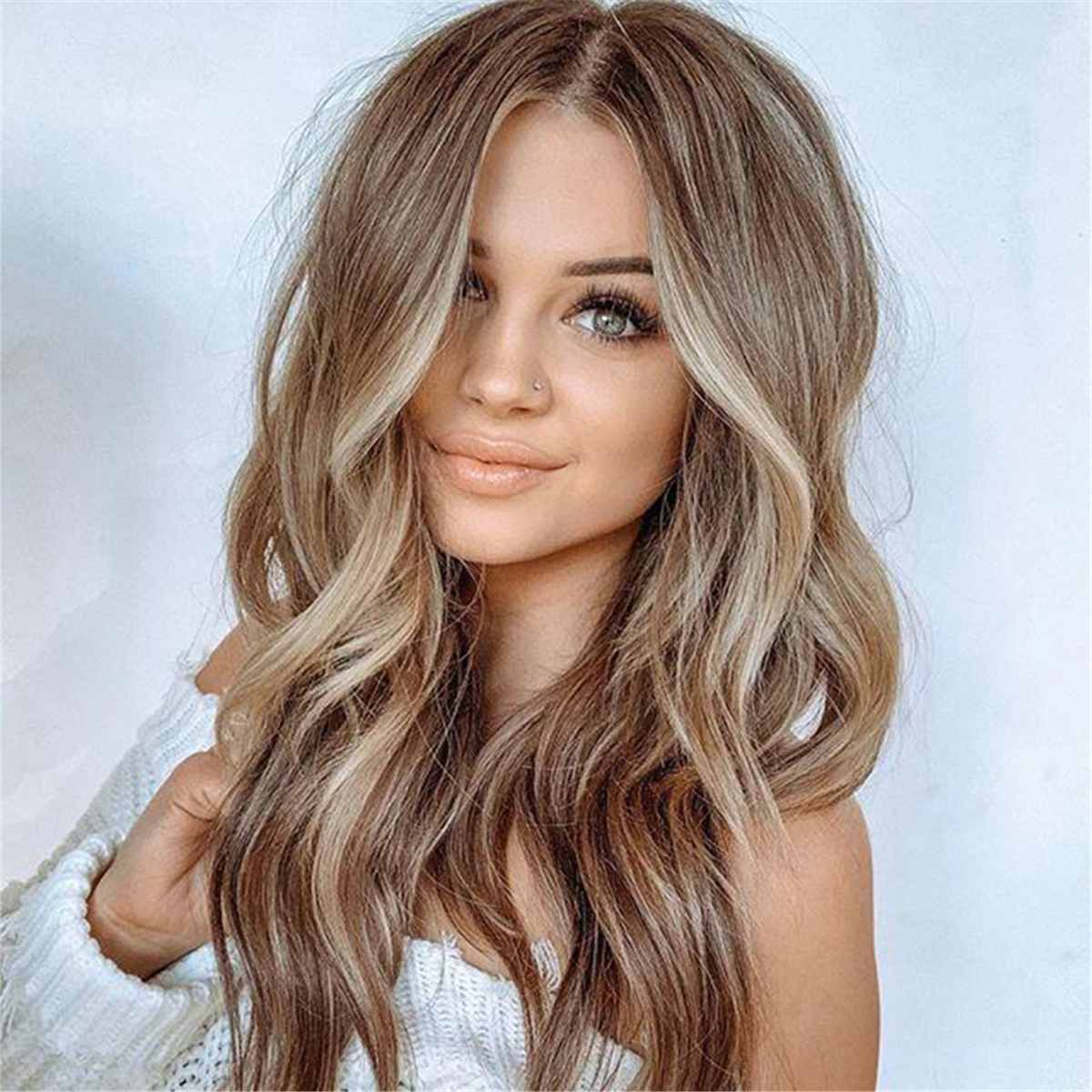 Ingrid - Long Wavy Brown Blonde Hairstyle Hot Wig