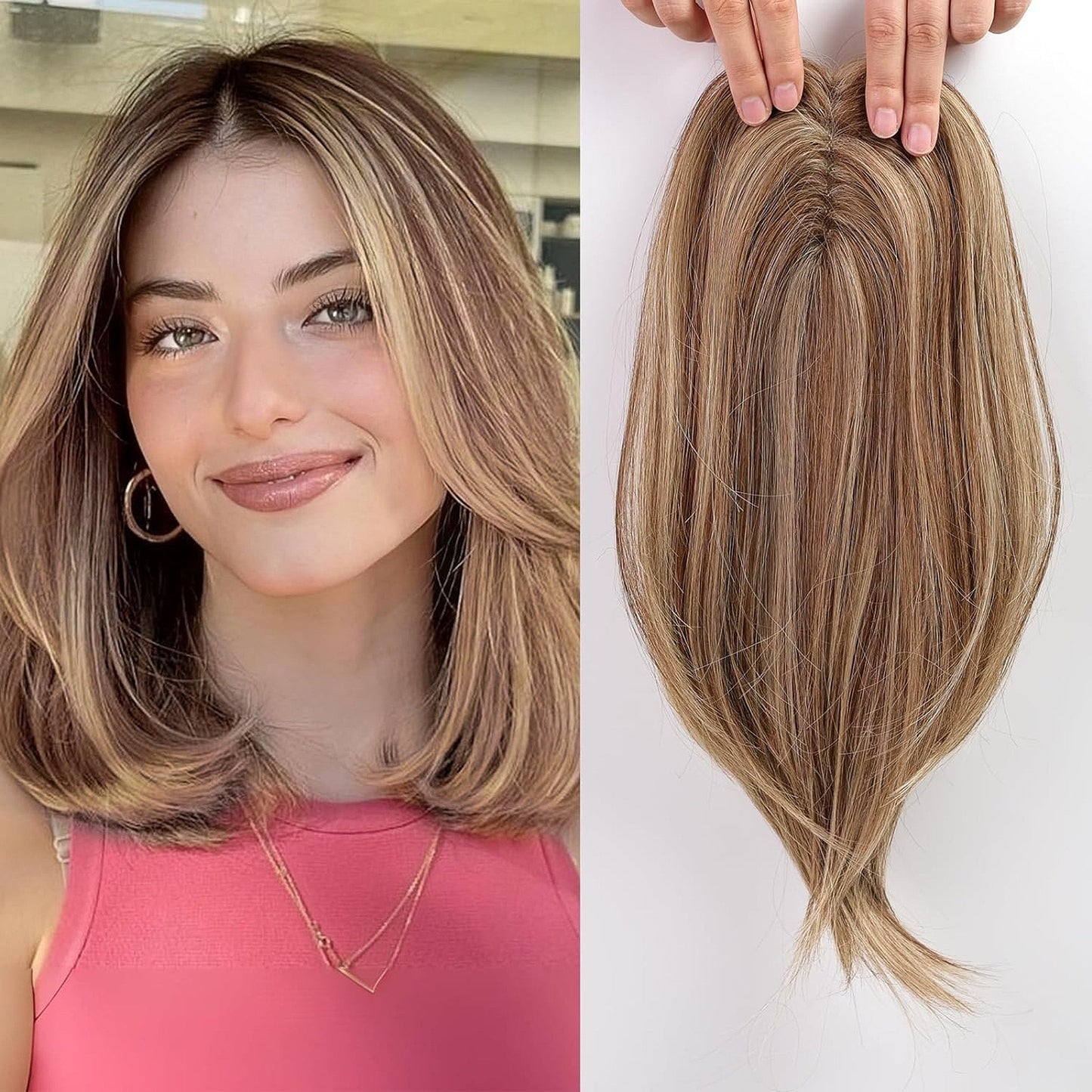 Rachel - 100% Human Hair 14 Inch Hair Toppers for Women Hair Pieces