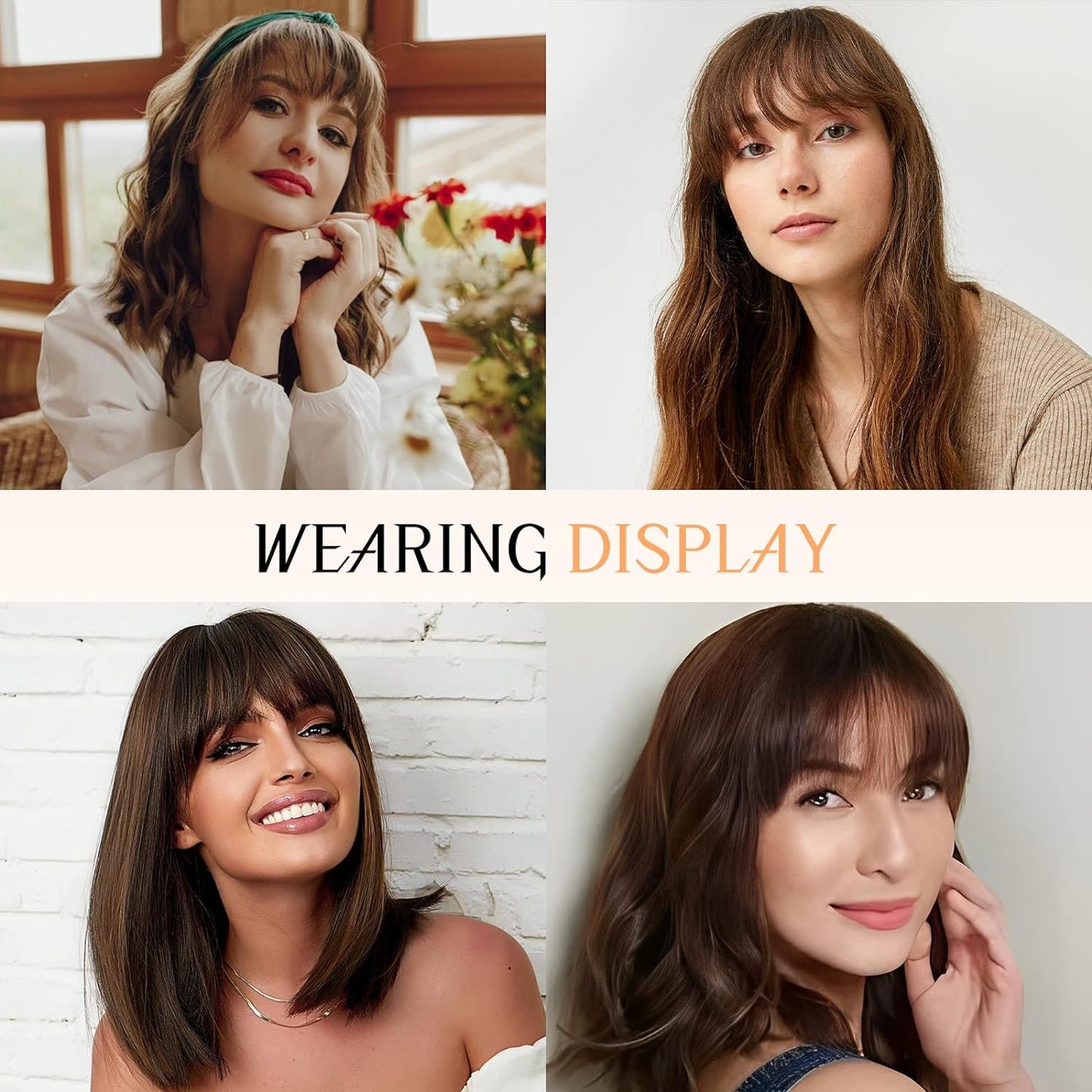 Clip in Bangs-100% human hair French Bangs in hair pieces