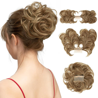 Messy Bun Hair Piece Side Comb Clip in Hair Bun Hairpiece